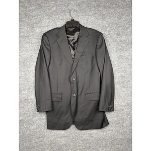 Filarte Betenly 100% Wool Blazer Sport Coat Black 40R Italy Fabric 2 Button